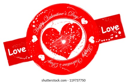 The press with the heart image for St. Valentine's Day