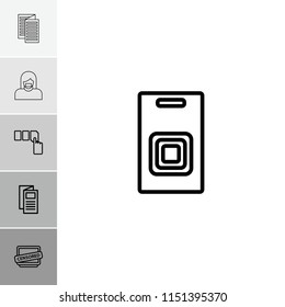 Press icon. collection of 6 press outline icons such as push button, news, censored, door bell. editable press icons for web and mobile.