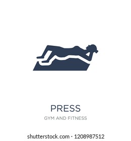 Press icon. Trendy flat vector Press icon on white background from Gym and fitness collection, vector illustration can be use for web and mobile, eps10