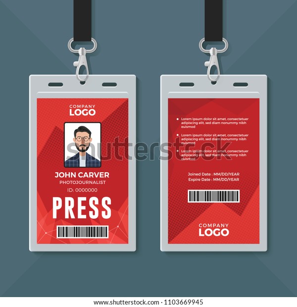 Press ID card design\
template