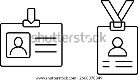 Press ID Card Icon – Editable Stroke Outline Design