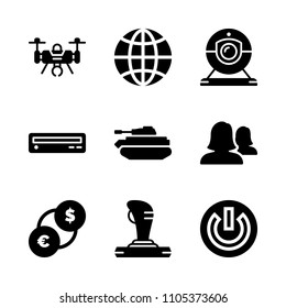 press, illustration, grid and dollar icons in Technology vector set. Graphics for web and design