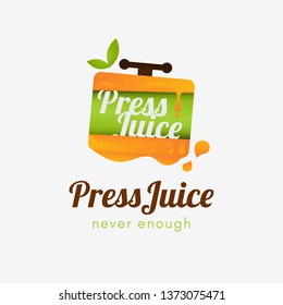 Press Juice Logo template element symbol illustration with orange color