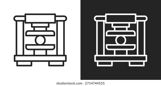 Icono De La Máquina De Prensa En Estilo De Línea En Blanco Y Negro