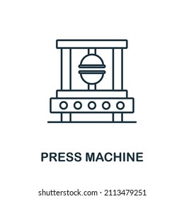 Press Machine icon. Line element from machinery collection. Linear Press Machine icon sign for web design, infographics and more.