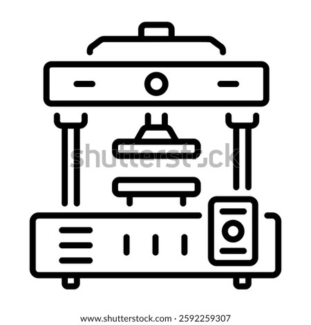 Press machine icon in line style 