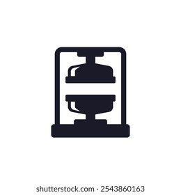 Presione el icono de la máquina en blanco