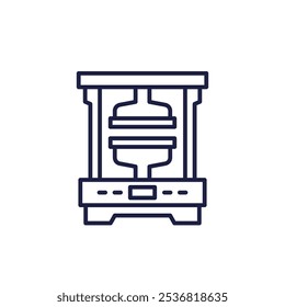 Presione el icono de la línea de la máquina en blanco