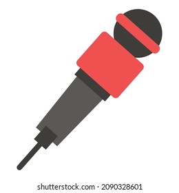 press microphone flat clipart vector illustration