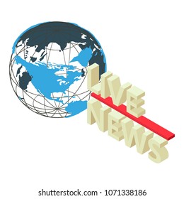 Press news icon. Isometric illustration of press news vector icon for web