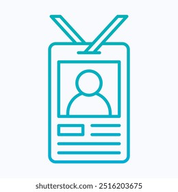 press pass card vector icon, id card, Isolated Lineal Gradient Vector Icon.