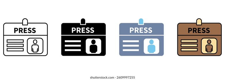 press pass concept line icon. Simple element illustration.