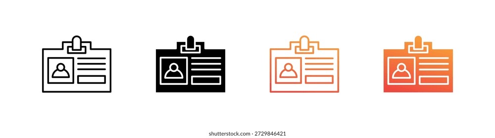 Press Pass Multiple Style Icon Set Vector