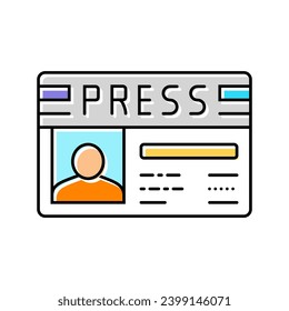 press pass news media color icon vector. press pass news media sign. isolated symbol illustration