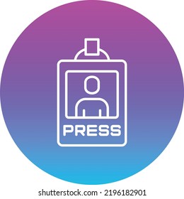 Press Pass vector icon. Can be used for printing, mobile and web applications.
