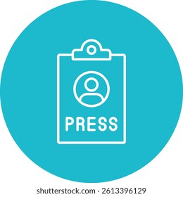 Press Pass vector icon. Can be used for printing, mobile and web applications.