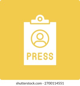 Icono de Vector del pase de Prensa. Se puede utilizar para aplicaciones de impresión, móviles y de Web.