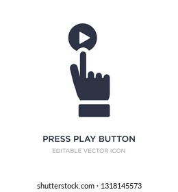 press play button icon on white background. Simple element illustration from UI concept. press play button icon symbol design.