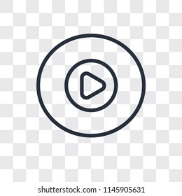 Press Play Button Vector Icon Isolated On Transparent Background, Press Play Button Logo Concept