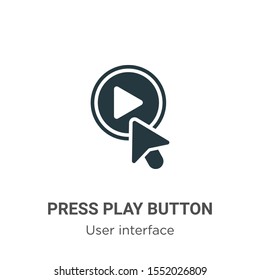 Press play button vector icon on white background. Flat vector press play button icon symbol sign from modern user interface collection for mobile concept and web apps design.