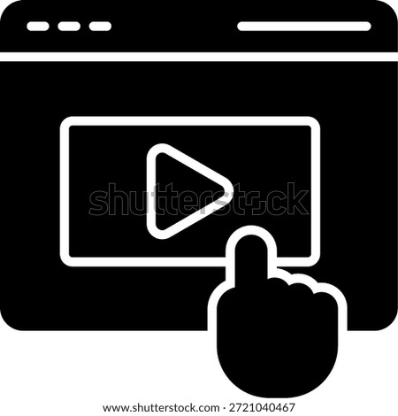 Press Play Glyph Style Icon Design