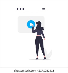 Press play multimedia flat illustration design