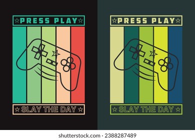 Press Play Slay The Day, Gamer Boy Shirt, Funny Gamer Tee, Gamer Gifts, Gifts for Boy, Gaming Gifts for Dad