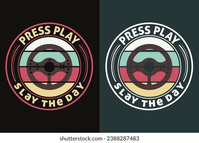 Press Play Slay The Game, Gamer Boy Shirt, Funny Gamer Tee, Gamer Gifts, Gifts for Boy, Gaming Gifts for Dad