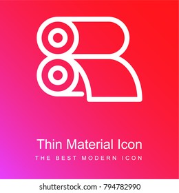 Press red and pink gradient material white icon minimal design