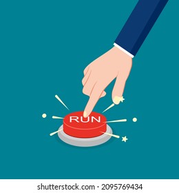 Press the red run button. startup concept 