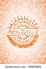 Press Release Abstract Orange Mosaic Emblem