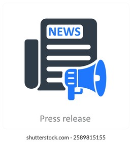 Press Release and announcement icon concept