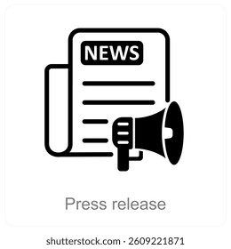 Press Release and announcement icon concept