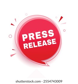 Press release banner, announcement design speech bubble icon. vector graphic design.