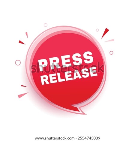 Press release banner, announcement design speech bubble icon. vector graphic design.