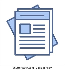 Prensa Autorización Icono azul Ilustración vectorial