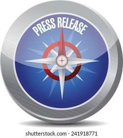 press release compass illustration design over a white background