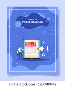 Press Release Concept For Template Of Banners, Flyer, Books Cover, Magazine