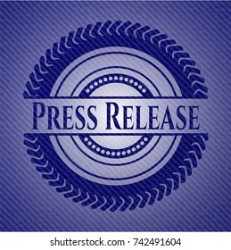 Press Release with denim texture