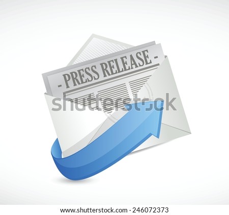 press release email illustration design over a white background