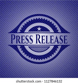 Press Release emblem with jean high quality background