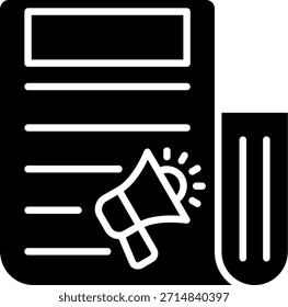 Prensa Autorización Glifo Estilo Icono Diseño