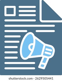 Press Release Glyph Two Colour Icon