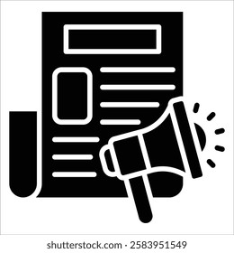 Press Release Icon Element For Design