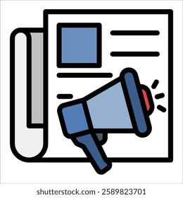 Press Release Icon Element For Design