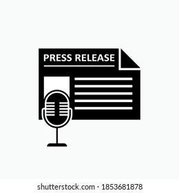 Press Release Icon. Information Or Data Symbol. Journalism  Activity - Vector Logo Template.