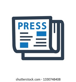 Press Release Icon, Newspaper Journalism Vector Icon,  concept illustration for design.