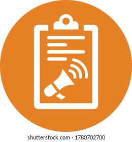 Icono de comunicado de prensa / vector naranja