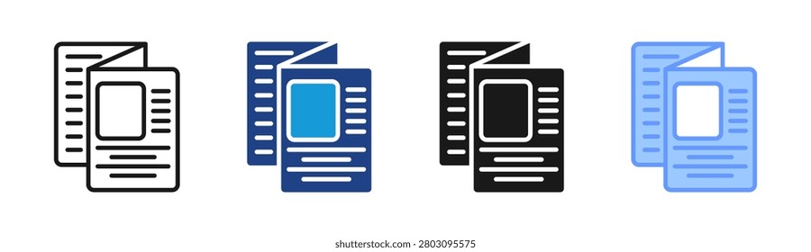 Press Release icon set multiple style collection