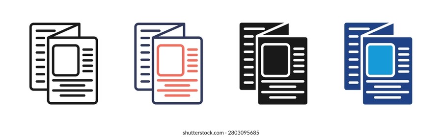 Press Release icon set multiple style collection